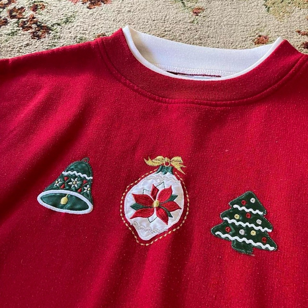 Basic Editions Double Collared Christmas Crewneck - image 2